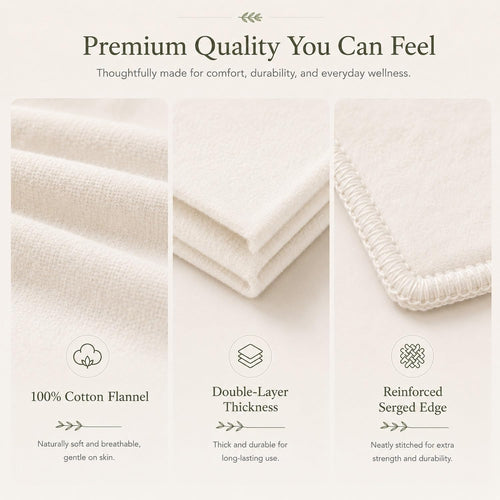 4 Pack Small Organic Cotton Flannel Inserts for Castor Oil Pack Wrap, Reusable Washable Castor Oil Compress Pads for Eyes, Neck, Elbow, Knee & Belly Button